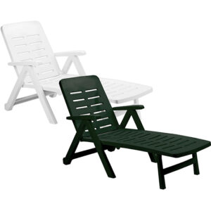 Tumbona Smeraldo con ruedas - 72x189x96 cm - Verde. 356843